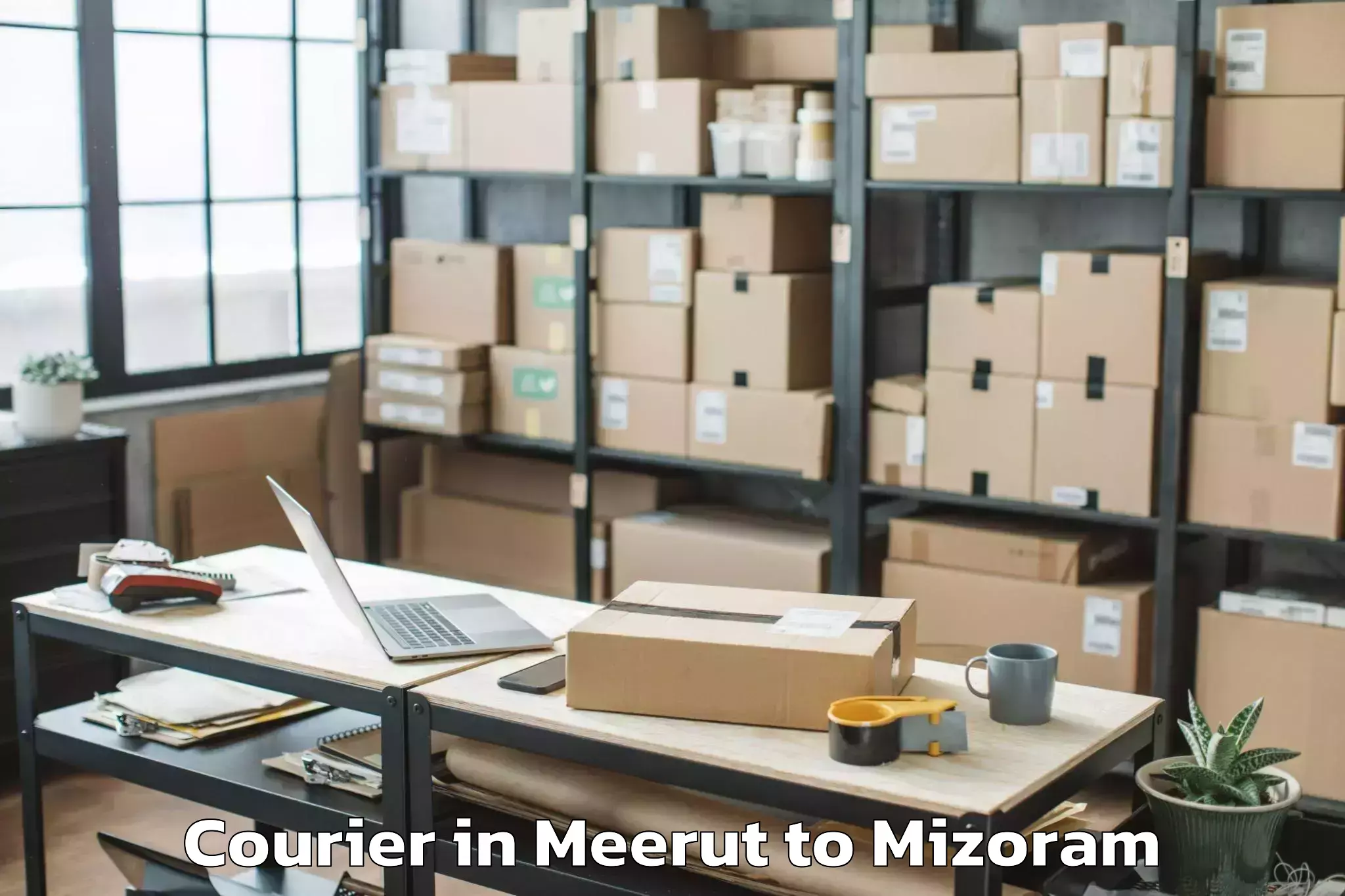 Top Meerut to Khawzawl Courier Available